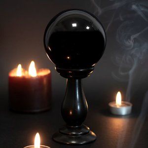 7" Fortune Teller Black Crystal Ball